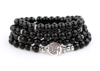 Natural Stone Bead Mala Bracelet