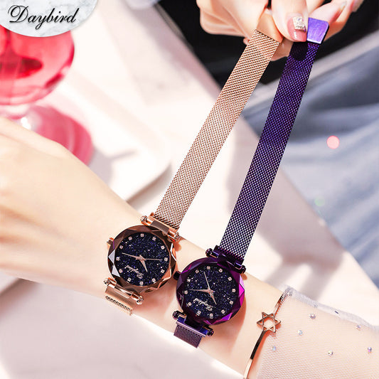 Starry Sky Lady Trendy Waterproof Magnet Quartz Watch