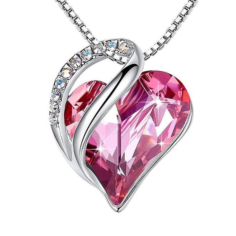 925 Silver Heart Shaped Diamond Necklace