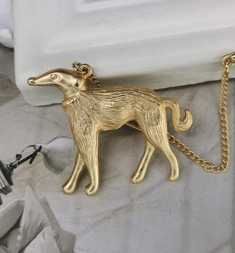 Jewelry Matte Gold Dog Walker Collection Brooch