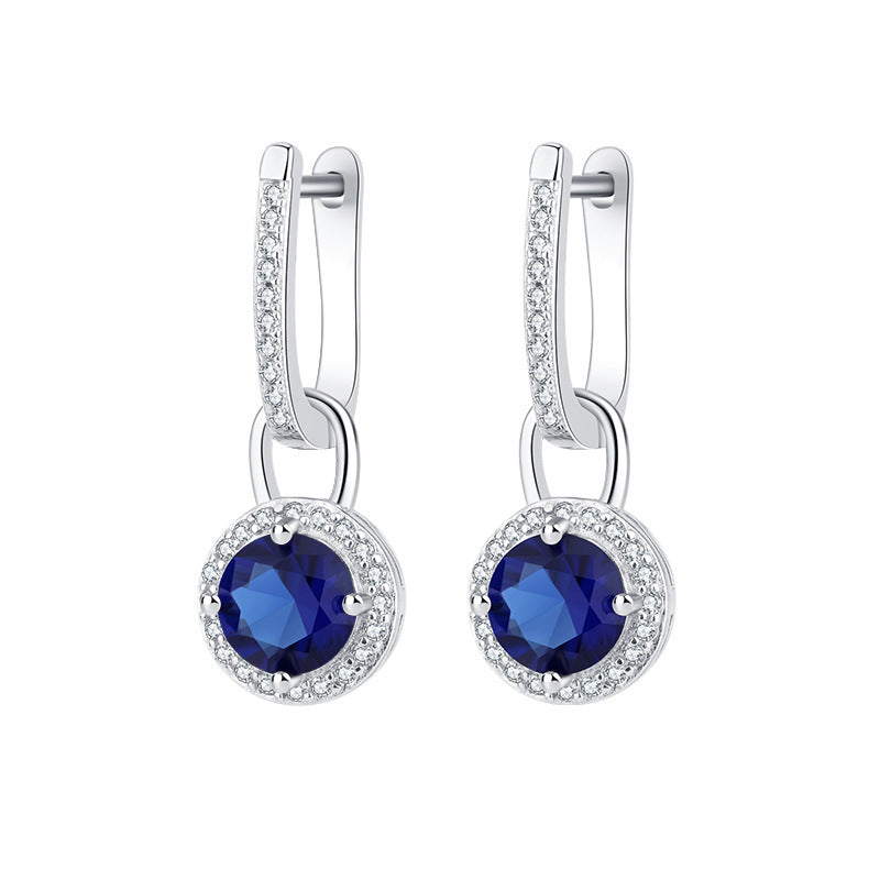 S925 Sterling Silver Zircon Long Crystal Earrings