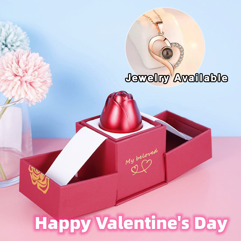 Romantic Rose & Crystal Necklace Gift Set