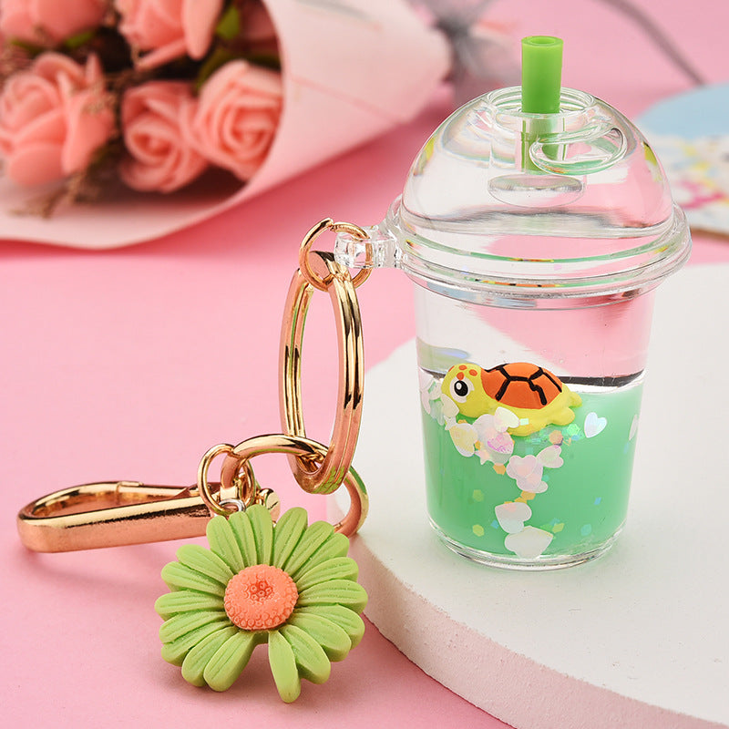 Acrylic Milk Bottle Simulation Milk Tea Cup Keychain