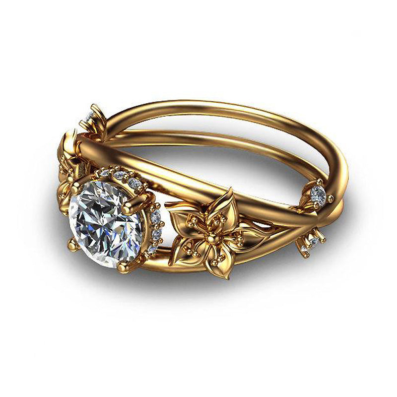 Hot Selling Jewelry Diamond Ring Creative Flower Jewelry Women