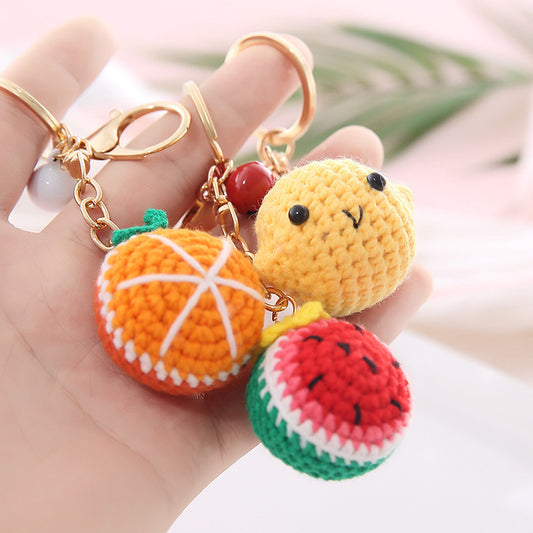 Wool Ball Keychain Pendant Chain Creative Fruit