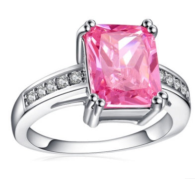 Vintage Pink Sapphire Black Gold Filled Ring