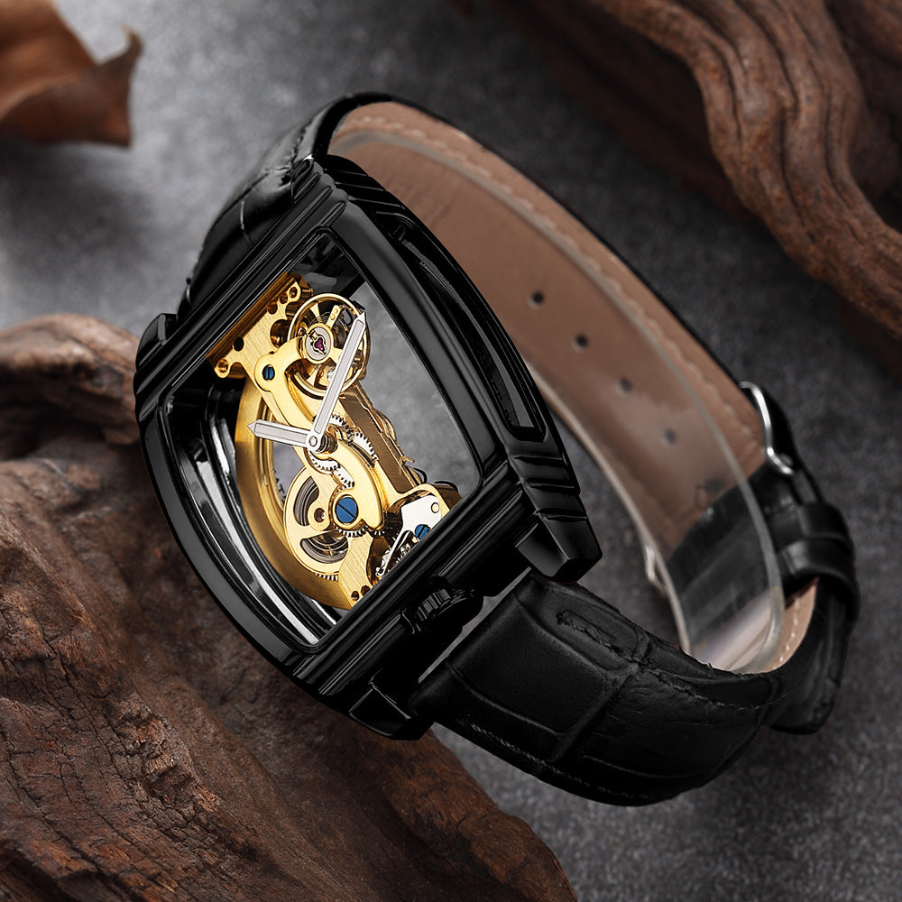 SHENHUA barrel-shaped double-sided hollow automatic mechanical watch