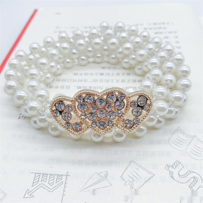 Fashion Jewelry Women's White Pearl Waist Chain Decoration