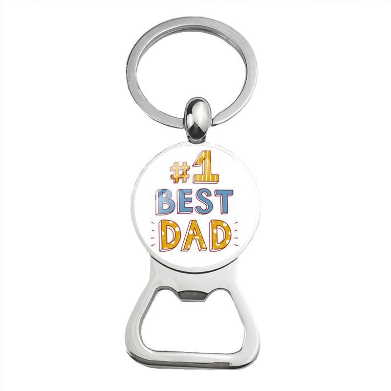 Cute Super Papa Dad Beer Bottle Opener Keychain