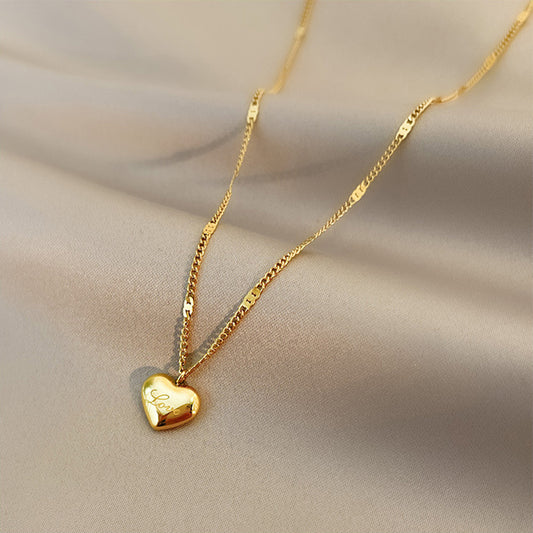 Temperament Light Luxury Necklace Peach Heart Jewelry