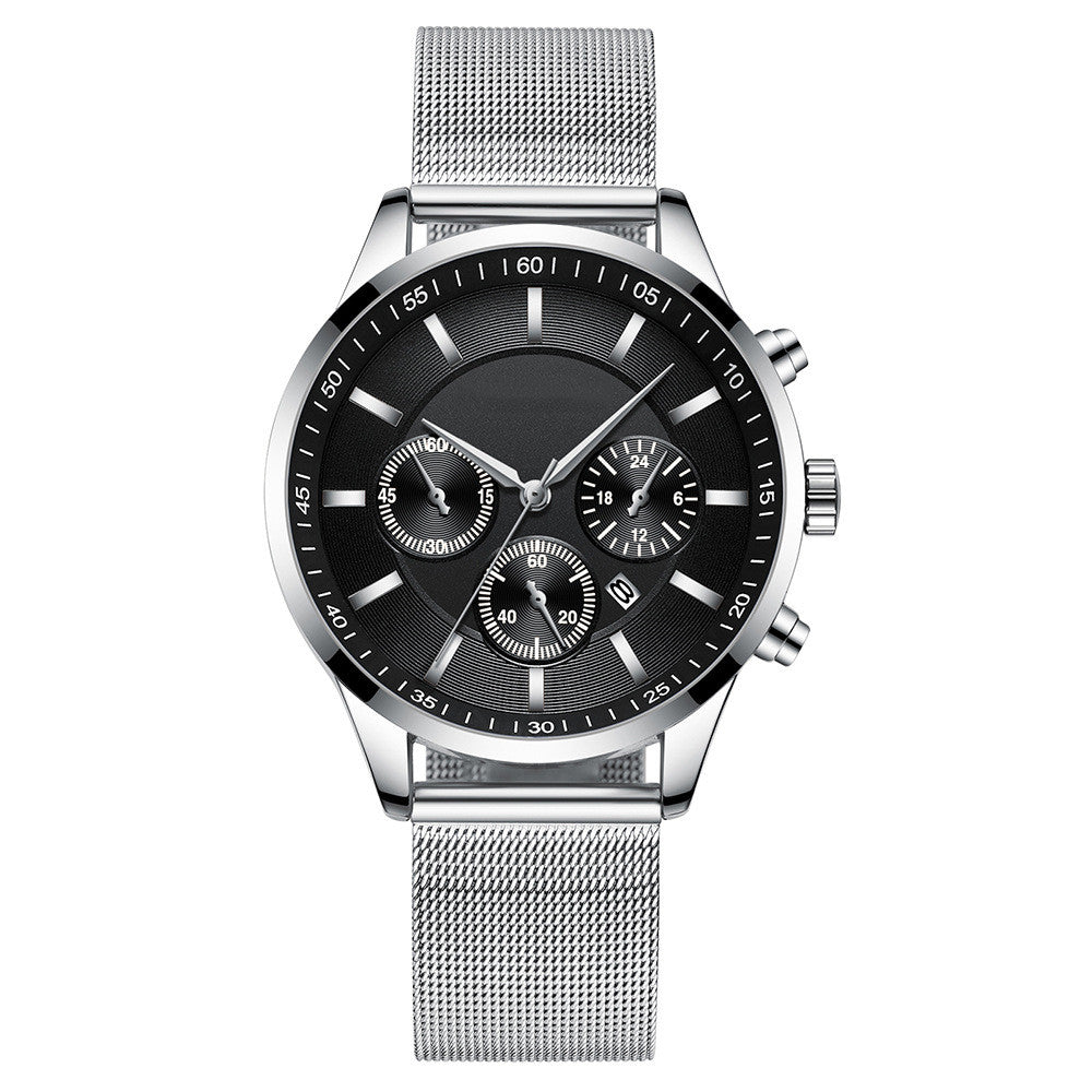 Mens Fashion Mesh Strap Waterproof Watch