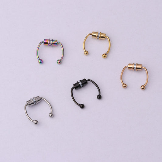 Stainless Steel Magnetic Nose Ring Without Perforated Nose