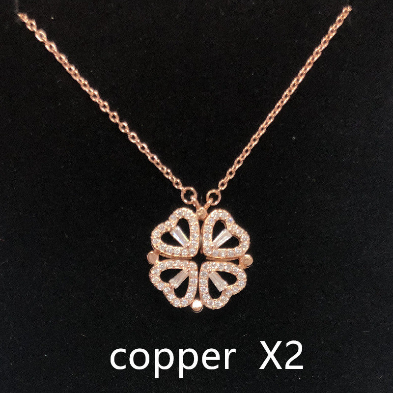 Heart-to-heart Four-leaf Clover Necklace