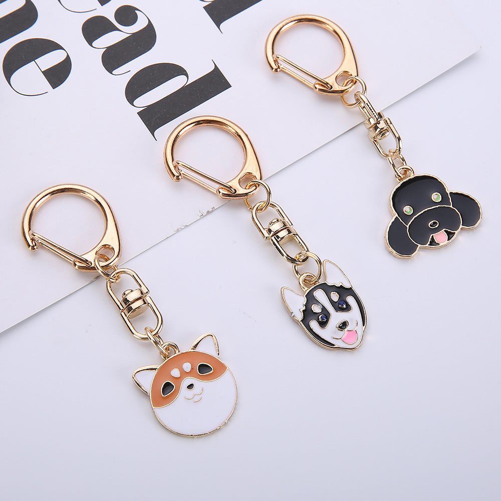 Cartoon Animal Beckoning Cat Cute Dog Keychain