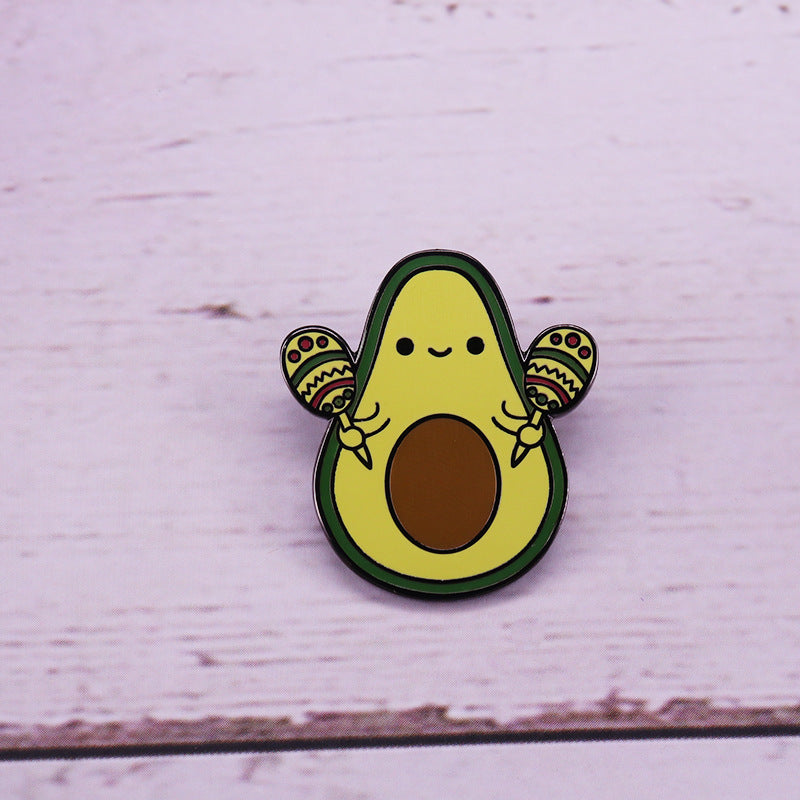 Avocado Play Game Brooch Creative Vegan Badge