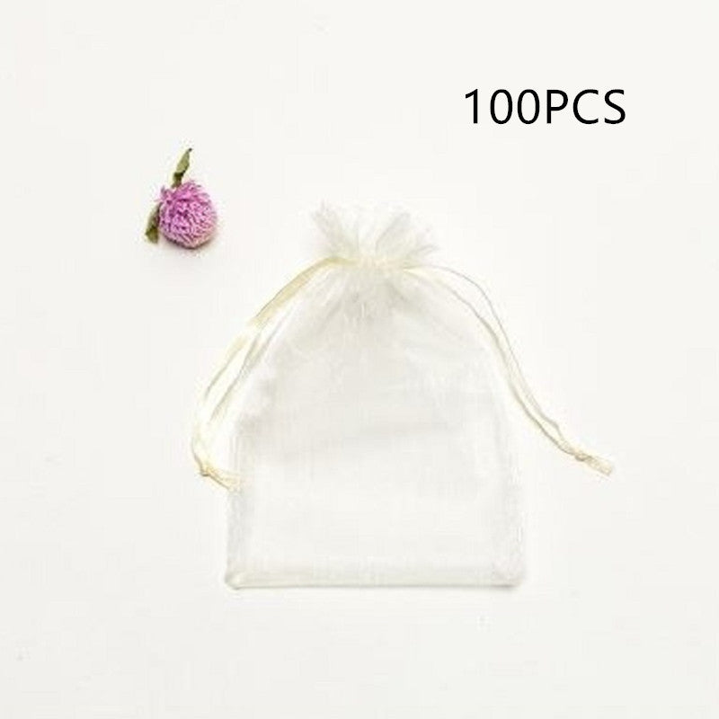 Candy Packaging Bag Drawstring Bag Jewelry Camphor Wood Bead Mesh Bag