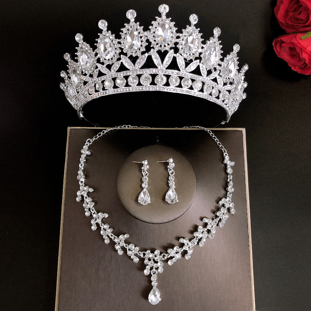 Royal Queen Bridal Jewelry Sets For Women Luxury Tiaras Crow