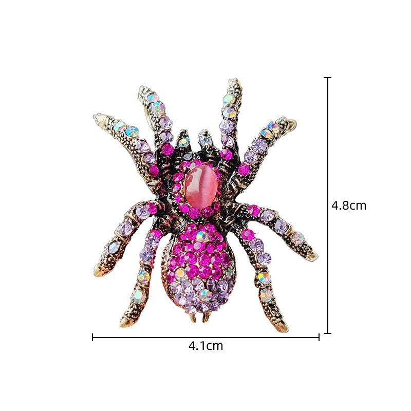 Retro Exaggerated Insect New Opal Spider Brooch