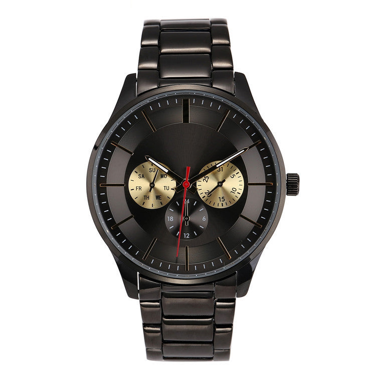 Fashion Three Eyes False Six Hands Quartz Watch