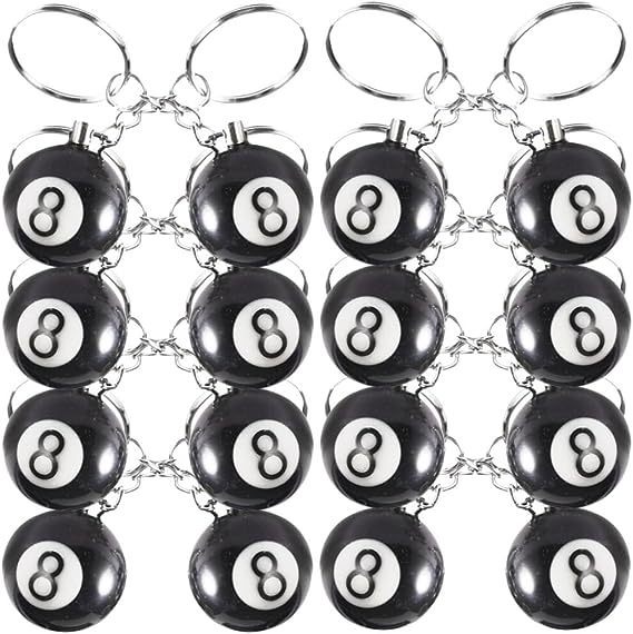 Pure Black No. 8 Billiards Keychain