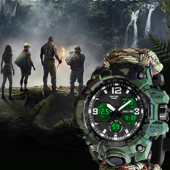 Multi-Functional Double Display Outdoor Electronic Watch