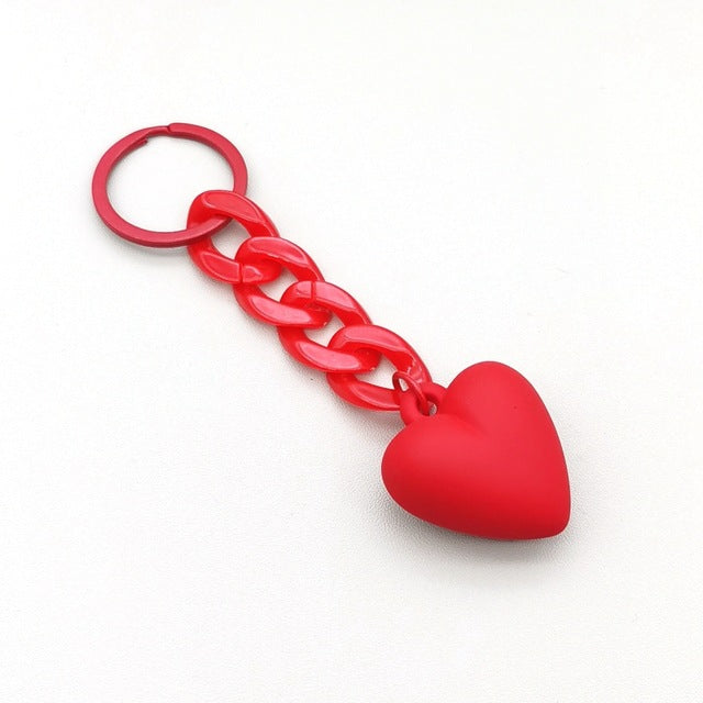 Heart-shaped Keychain Acrylic Chain Ring Accessories Graduation Gift