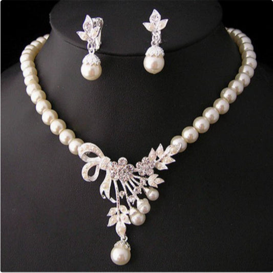 Elegant Pearl Bridal Jewelry Set