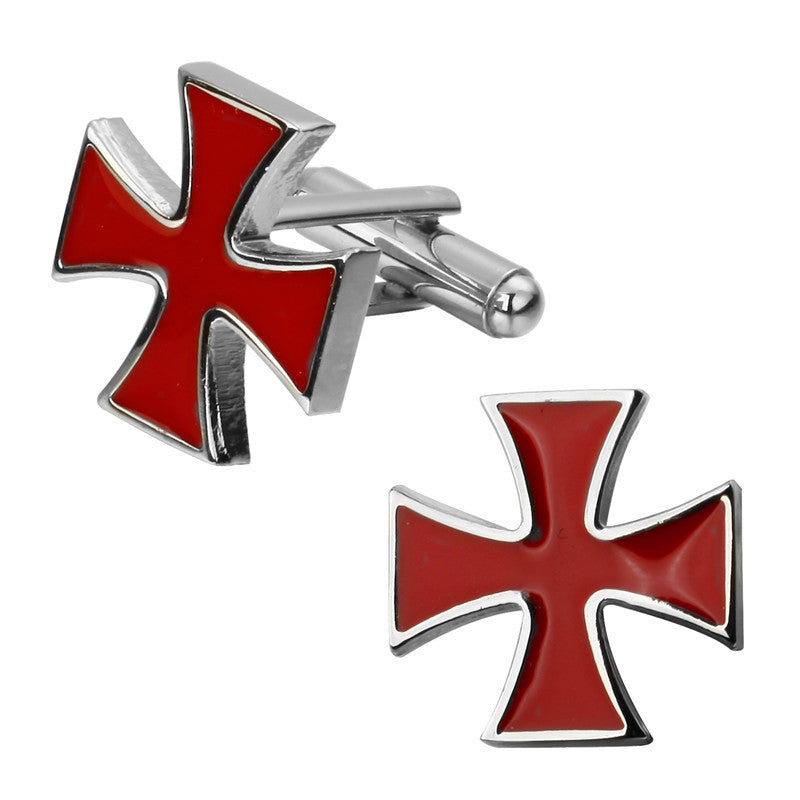 Red Cross French Shirt Men's Cufflinks