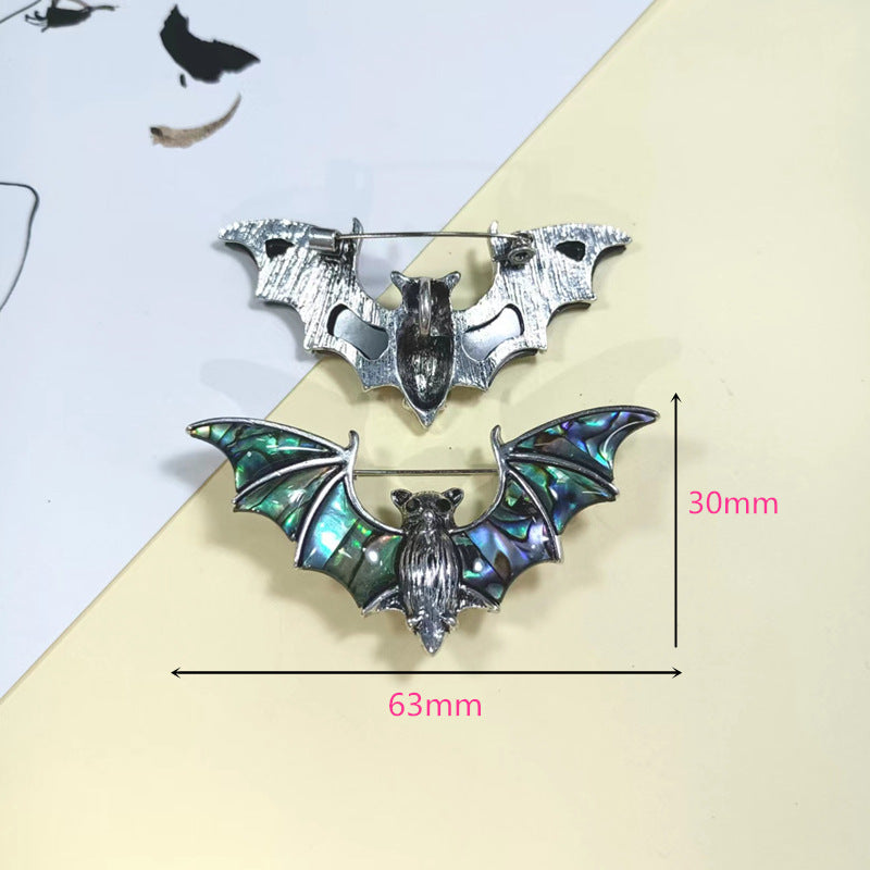 High Grade Shell Cartoon Bat Brooch