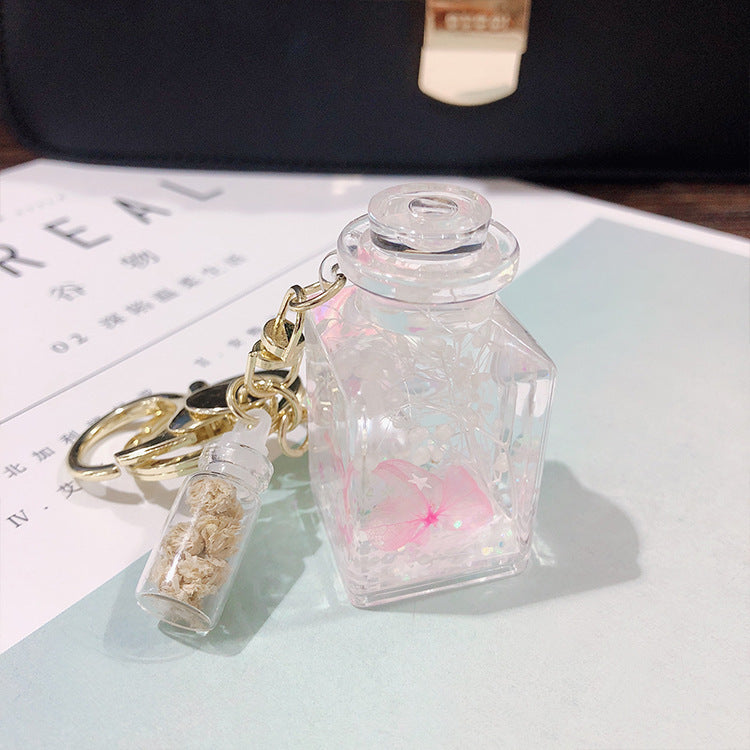 Creative Quicksand Keychain Women's Perfume Bottle