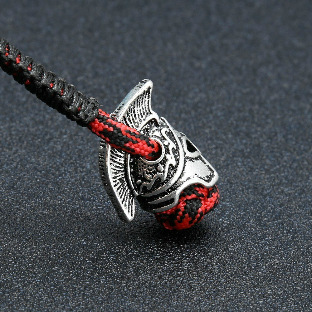 Viking Rune Bead Lanyard Keychain Outdoor