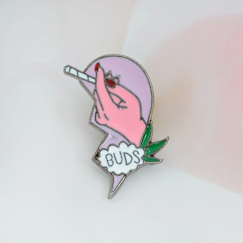 Creative BESTBUDS Two-petal Love Cigarette Lighter Alloy Dripping Oil Cartoon Brooch