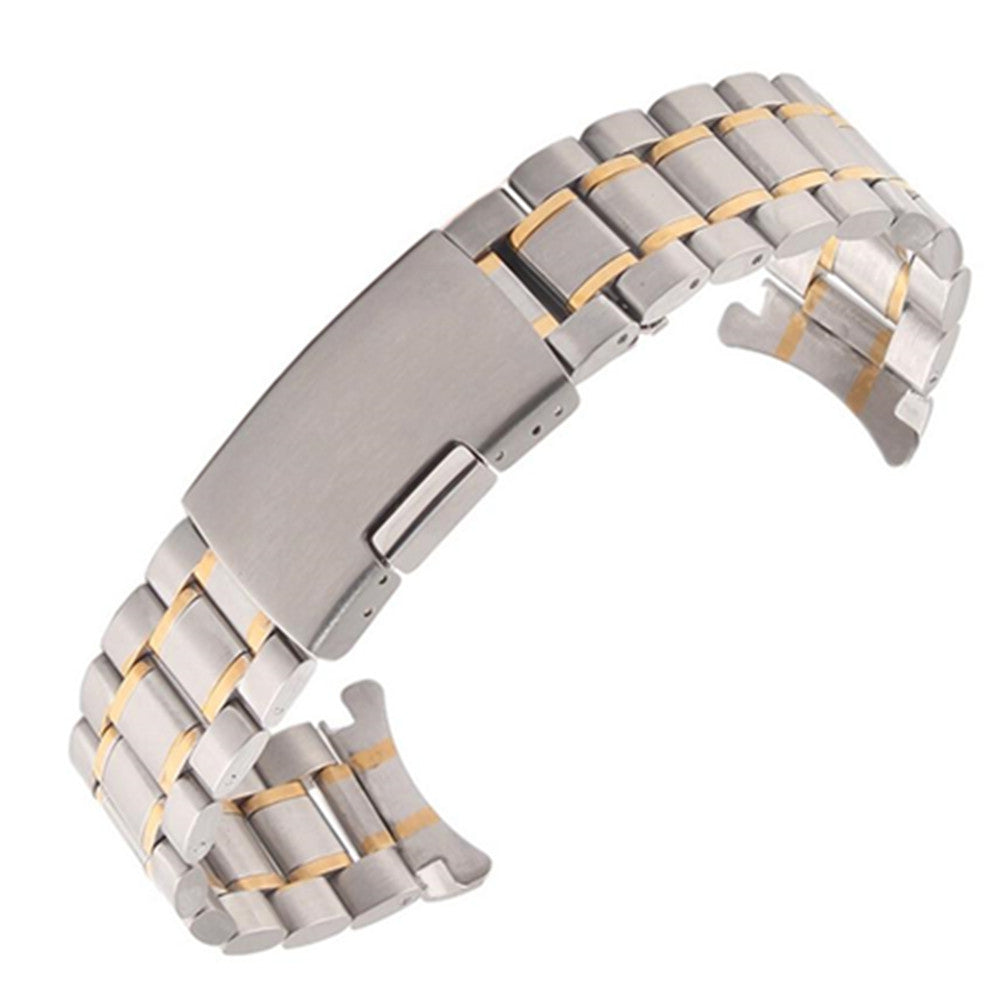 Solid stainless steel with elbow strap gold black strap