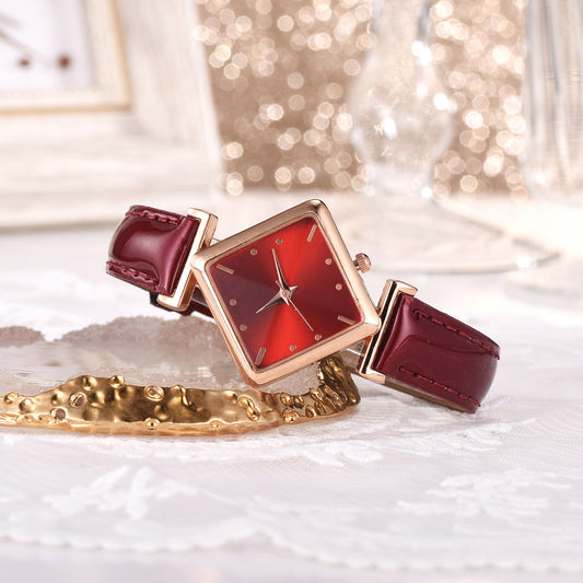 Square head quartz watch set