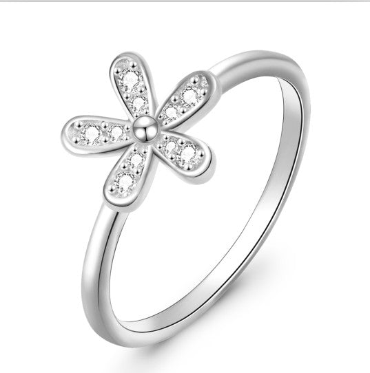 Fast sell Amazon 925 Silver Flower Ring