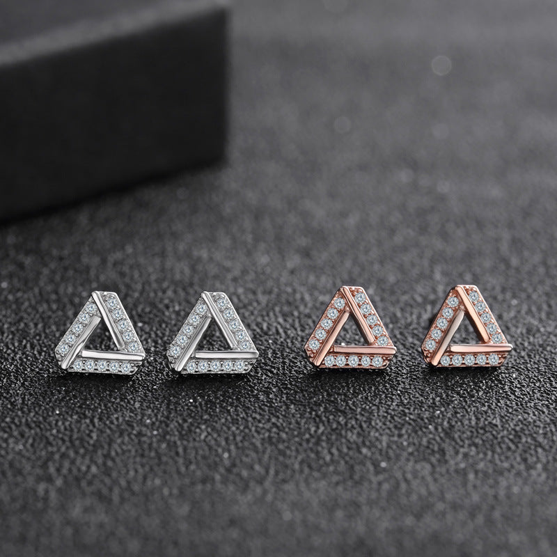 Diamond Triangle Simple Earrings