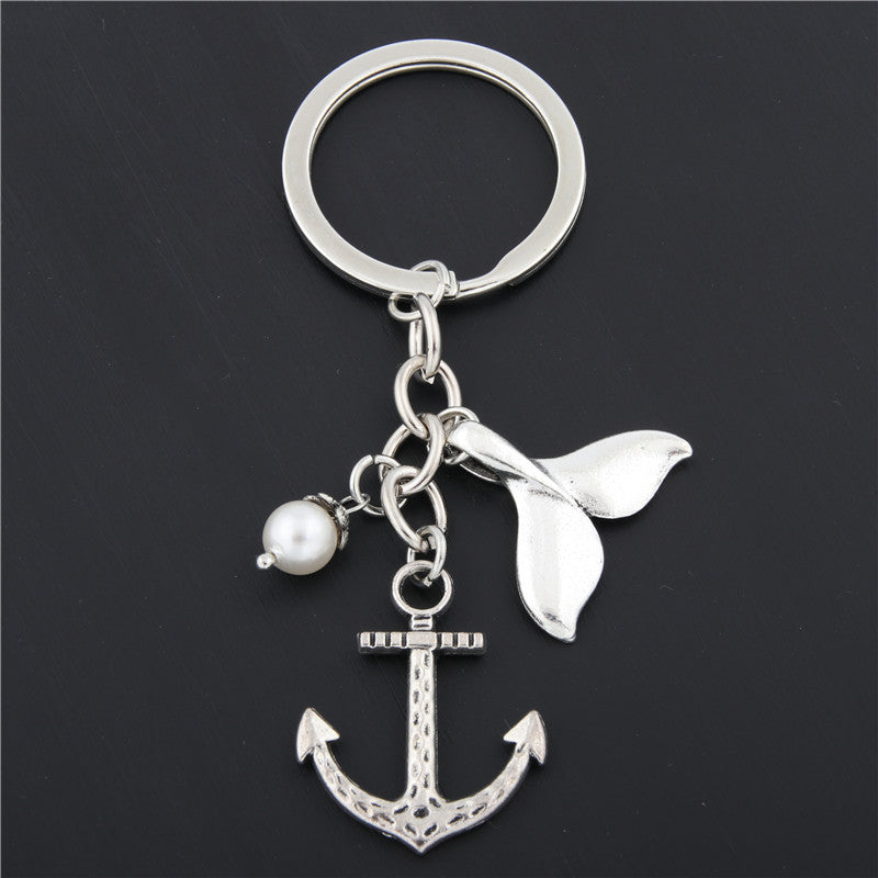 Personality Trendy Keychain Anchor Fish Hook