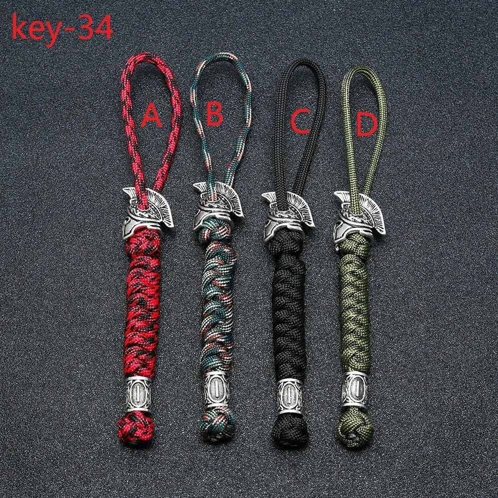 Viking Rune Bead Lanyard Keychain Outdoor