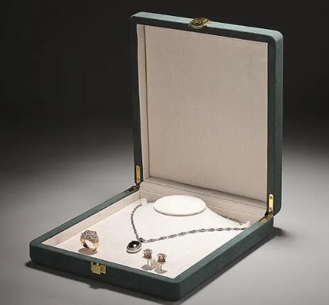 High-grade Rounded Microfiber Large Pearl Necklace Suit Jewelry Storage Box