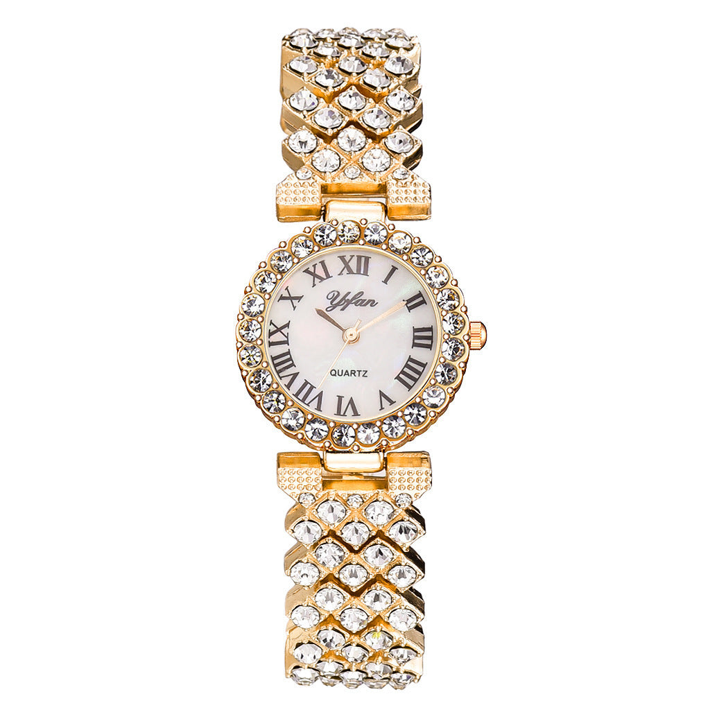 Exquisite Dial And Strap Full Of Diamonds Ancient Roman Scale Women's Watch