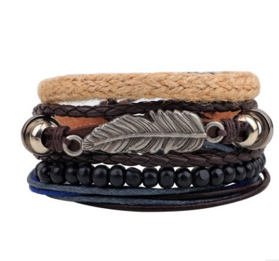 Fashion Beaded Leather Bracelets And Bracelets