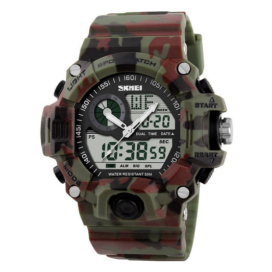 Camouflage waterproof electronic watch