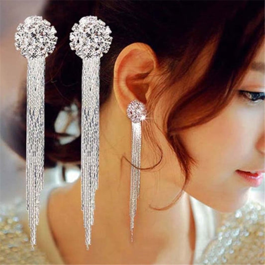 Crystal tassel earrings earrings