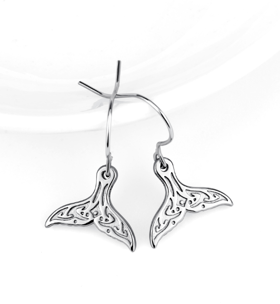 Cute Whale Tail 925 Sterling Silver earrings