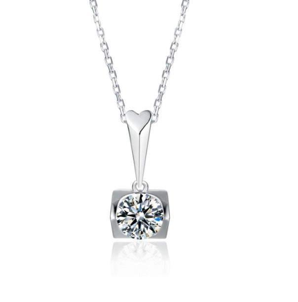 S925 Sterling Silver Moissanite Stud & Necklace Set