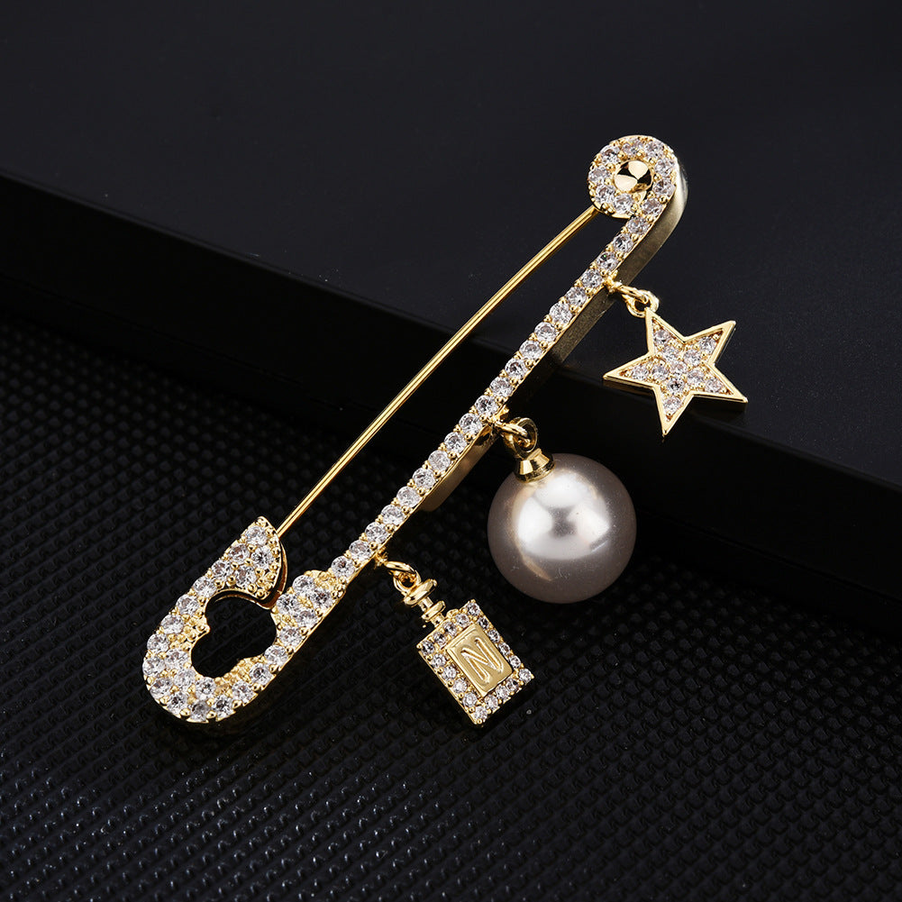 Brooch Simple Pin Coat Accessories Star Brooch