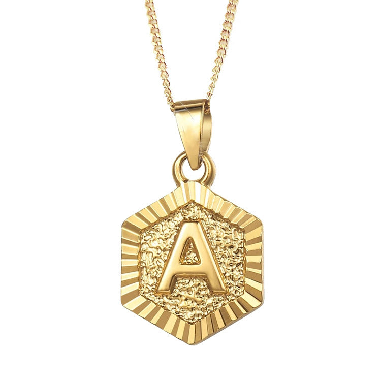 New Accessories 26 Capital English necklace for women and men stainless steel necklace with 18K gold clavicle chain accessories