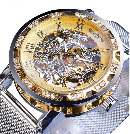 WINNER hollow diamond men's semi-automatic mechanical watch