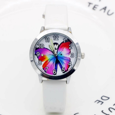 Children's Watches Kids Quartz Watch Student Girls Quartz-watch Cute Colorful Butterfly Dial Waterproof Watch