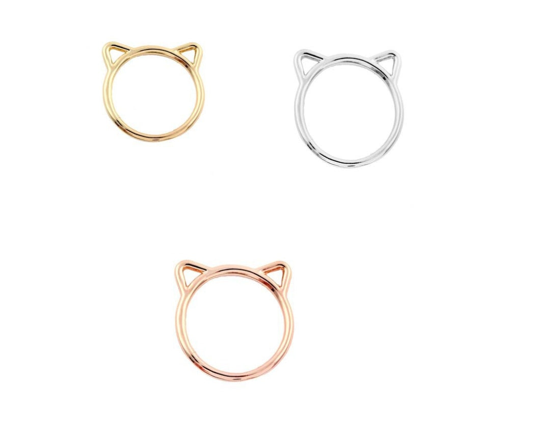 Ms. Cat Ring Ring Ring Green Alloy Plating Kitten Ring Ring